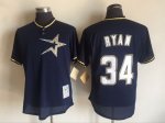 men mlb houston astros #34 nolan ryan blue mitchell and ness 1997 throwback stitched baseball jerseys