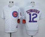 mlb jerseys Chicago Cubs #12 Kyle Schwarber White Strip Cool Bas
