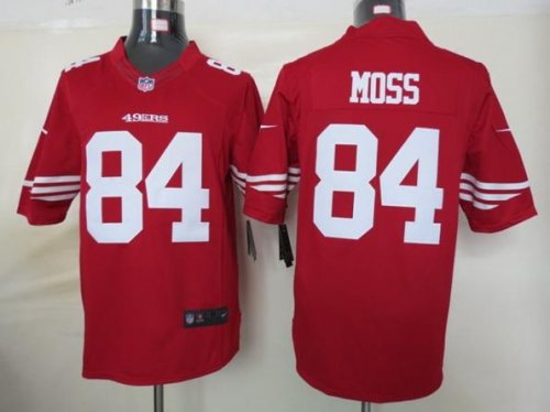 nike nfl san francisco 49ers #84 moss red jerseys [nike limited]