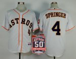 mlb houston astros #4 george springer white cool base 50th anniversary patch jerseys