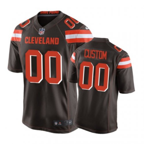 Cleveland Browns #00 Custom Brown Nike Game Jersey - Men\'s