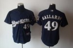 Baseball Jerseys milwaukee brewers #49 gallardo dk blue(cool bas