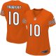 Women NFL Chicago Bears #10 Mitchell Trubisky Nike Orange 2017 Draft Pick Game Jersey