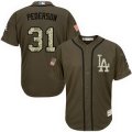 mlb majestic los angeles dodgers #31 pederson green salute to service jerseys