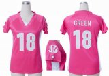 nike women nfl cincinnati bengals #18 green pink jerseys [draft