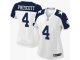 Women's Nike Dallas Cowboys #4 Dak Prescott White Thanksgiving Throwback Stitched NFL Jersey