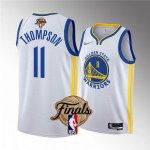Men’s Golden State Warriors #11 Klay Thompson White 2022 Finals Stitched Basketball Jersey