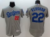 mlb los angeles dodgers #22 clayton kershaw majestic grey flexbase authentic collection jerseys