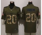 nike detroit lions #20 sanders army green salute to service limi