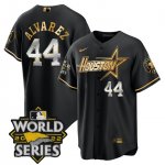 Men's Houston Astros 44 Yordan Alvarez World Series Stitched Black Gold Special Cool Base Jersey