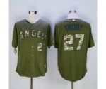 mlb los angeles angels #27 trout green jerseys