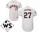 Men MLB Houston Astros #27 Jose Altuve White 2017 World Series Flex Base MLB Jersey
