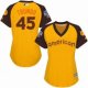 women's majestic baltimore orioles #45 mark trumbo authentic yellow 2016 all star american league bp cool base mlb jerseys