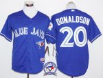 mlb toronto blue jays #20 josh donaldson blue cool base jerseys with 40th anniversary patch