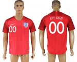 Custom England 2018 World Cup Soccer Jersey Red Short Sleeves