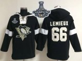 men nhl pittsburgh penguins #66 mario lemieux black 2017 stanley cup finals champions nhl pullover hoodie