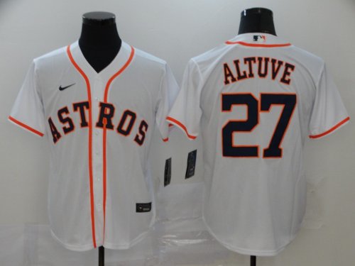 Men\'s Houston Astros #27 Jose Altuve White 2020 Stitched Baseball Jersey