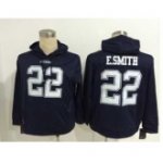 nike nfl dallas cowboys #22 esmith blue pullover hooded sweatshirtesmith