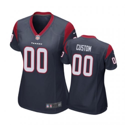 Houston Texans Custom Navy Nike Game Jersey - Women