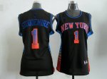 women nba new york knicks #1 stoudemire black jerseys [limited e