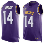 Men's Minnesota Vikings #14 Stefon Diggs Purple Team Color Nike Stitched NFL Limited Tank Top Jerseys