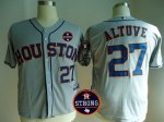 Men Houston Astros #27 Jose Altuve Grey With Houston Astros Strong Patch MLB Jersey