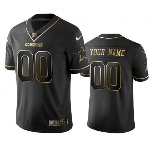 2019 Dallas Cowboys Custom Black Golden Edition Vapor Untouchable Limited Jersey - Men\'s