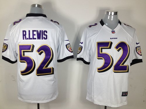 nike nfl baltimore ravens #52 ray lewis white jerseys [game]