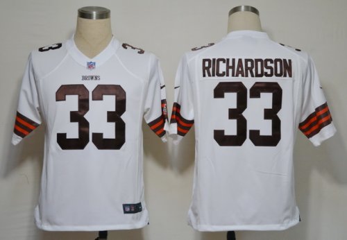 nike nfl cleveland browns #33 richardson white jerseys [game]