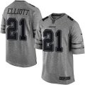Youth Nike Dallas Cowboys #21 Ezekiel Elliott Gray Gridiron Gray Limited NFL Jerseys