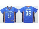 NBA Oklahoma City Thunder #35 Kevin Durant Blue Short Sleeve Sti