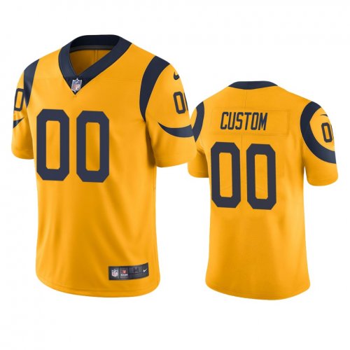 Los Angeles Rams #00 Men\'s Gold Custom Color Rush Limited Jersey