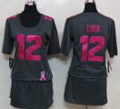 nike women nfl indianapolis colts #12 luck dk.grey [breast cance