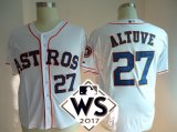 Men Houston Astros #27 Jose Altuve White 2017 World Series MLB Jersey
