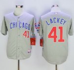 mlb chicago cubs #41 john lackey grey road cool base jerseys