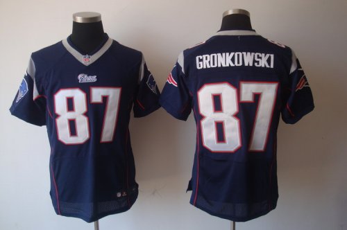 nike nfl new england patriots #87 gronkowski elite blue jerseys