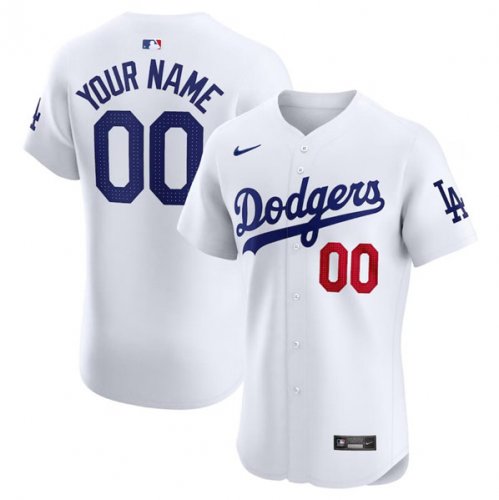 Men\'s Los Angeles Dodgers Active Player Custom White Home Elite Stitched Jersey