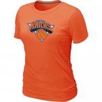 women nba new york knicks big & tall primary logo orange T-Shirt