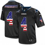 Men's Nike Dallas Cowboys #4 Dak Prescott Black USA Flag Fashion Elite NFL Jerseys