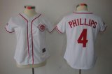 women mlb cincinnati reds #4 brandon phillips white jerseys