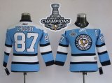 Men Pittsburgh Penguins #87 Sidney Crosby Blue 2017 Stanley Cup Finals Champions Stitched NHL Jersey