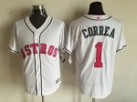 mlb houston astros #1 carlos correa white majestic 2016 mother day cool base jerseys