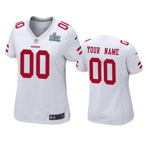 Women\'s San Francisco 49ers Custom White Super Bowl LIV Game Jersey