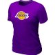 women nba los angeles lakers big & tall primary logo Purple T-Sh