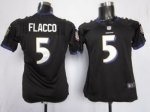 nike women nfl baltimore ravens #5 flacco black jerseys