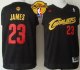 nba cleveland cavaliers #23 lebron james black(red no.) fashion the finals patch stitched jerseys