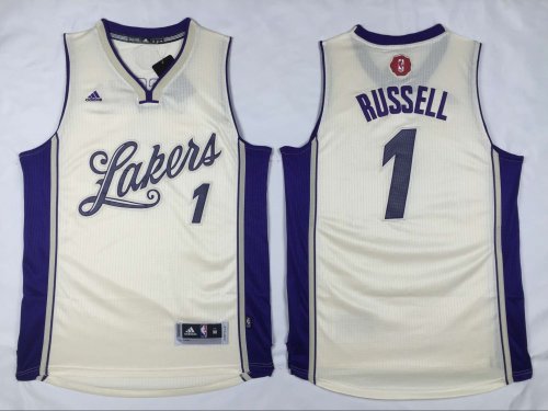 nba los angeles lakers #1 dangelo russell white 2016 new jersey