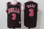 nba chicago bulls #3 dwyane wade black swingman jerseys [red stripe]