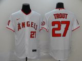 Men's Los Angeles Angels #27 Mike Trout New White 2020 Stitched Baseball Jersey