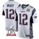 Men's NIKE NFL New England Patriots #12 Tom Brady White Super Bowl LI Bound Game Jersey